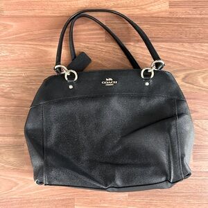 Black Coach leather purse, medium sized, gold details